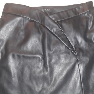 Jezebel black leather mini skirt